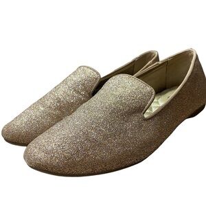 Birdies The Starling Loafers in Gold Dust Glitter Ballet Flats  Size 6.5